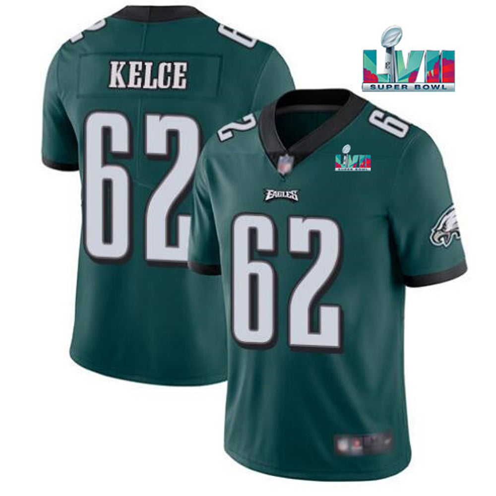 Men's Philadelphia Eagles Jason Kelce Super Bowl 57 Game Vapor Jersey Green